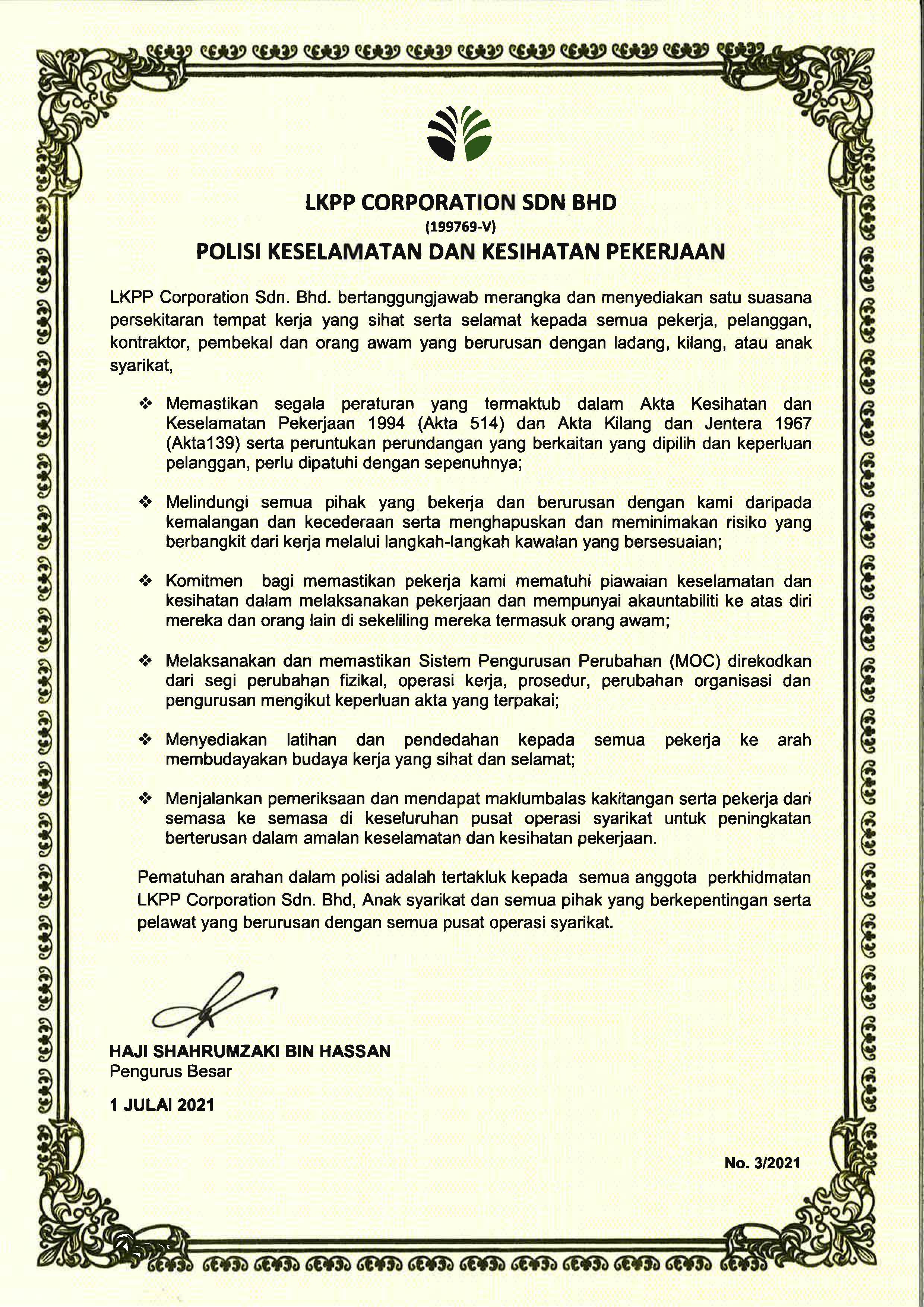 Employee Safety and Health Policies